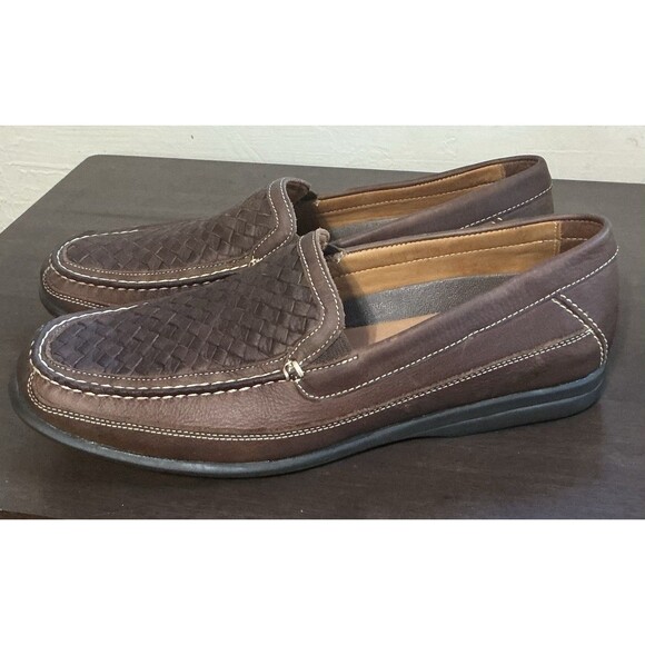Men’s Johnston & Murphy Locklin Woven Venetian Loafers Brown Leather main image 4